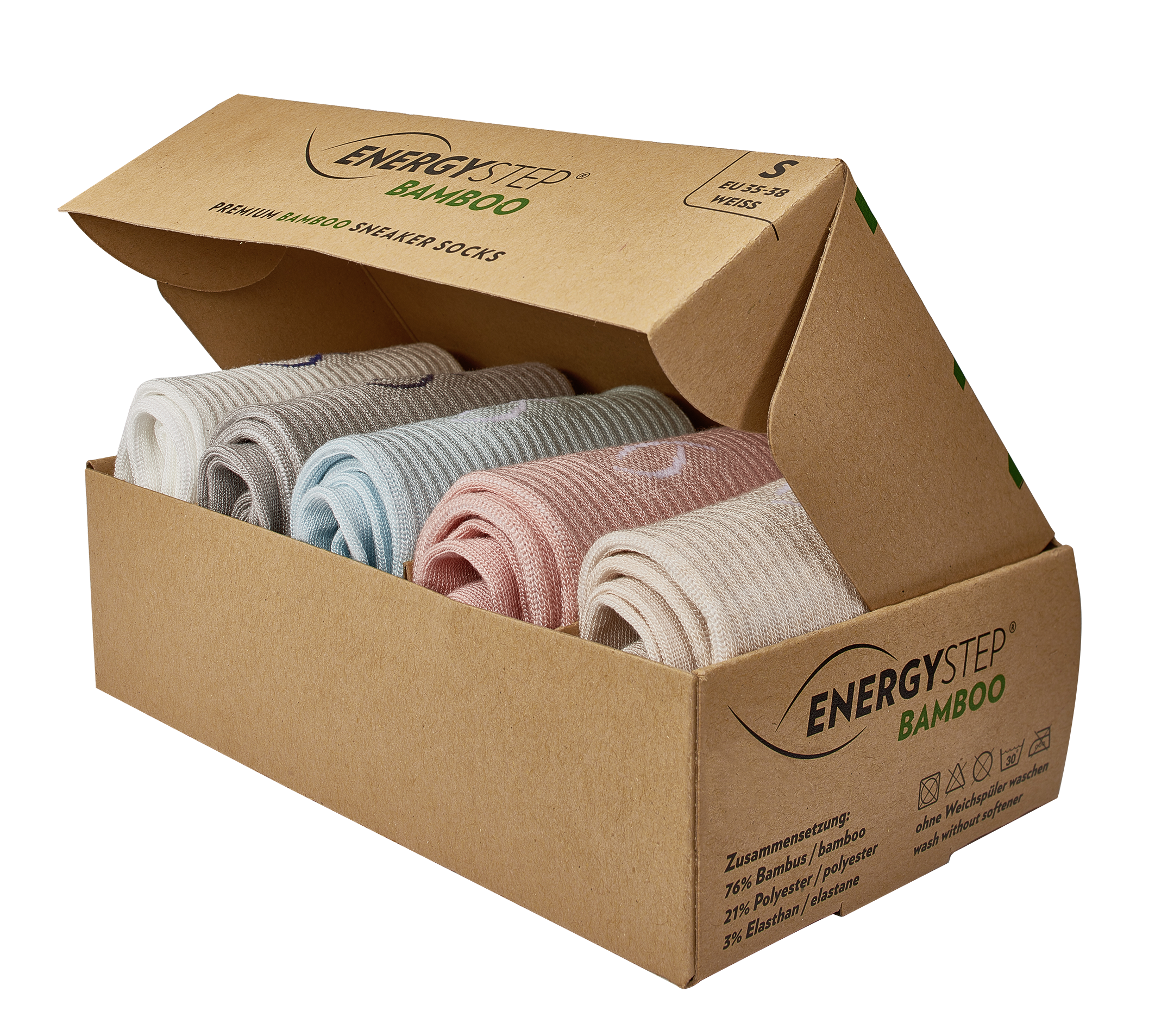 Energystep-Socken-Pastelfarbe-imKarton
